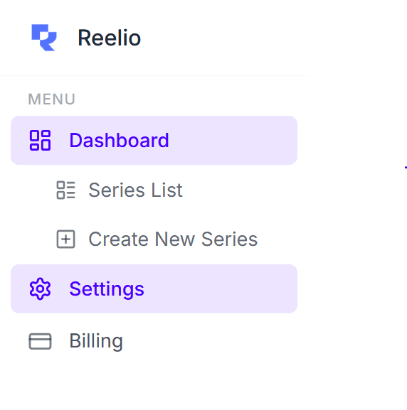 Navigating to Reelio Integrations Settings