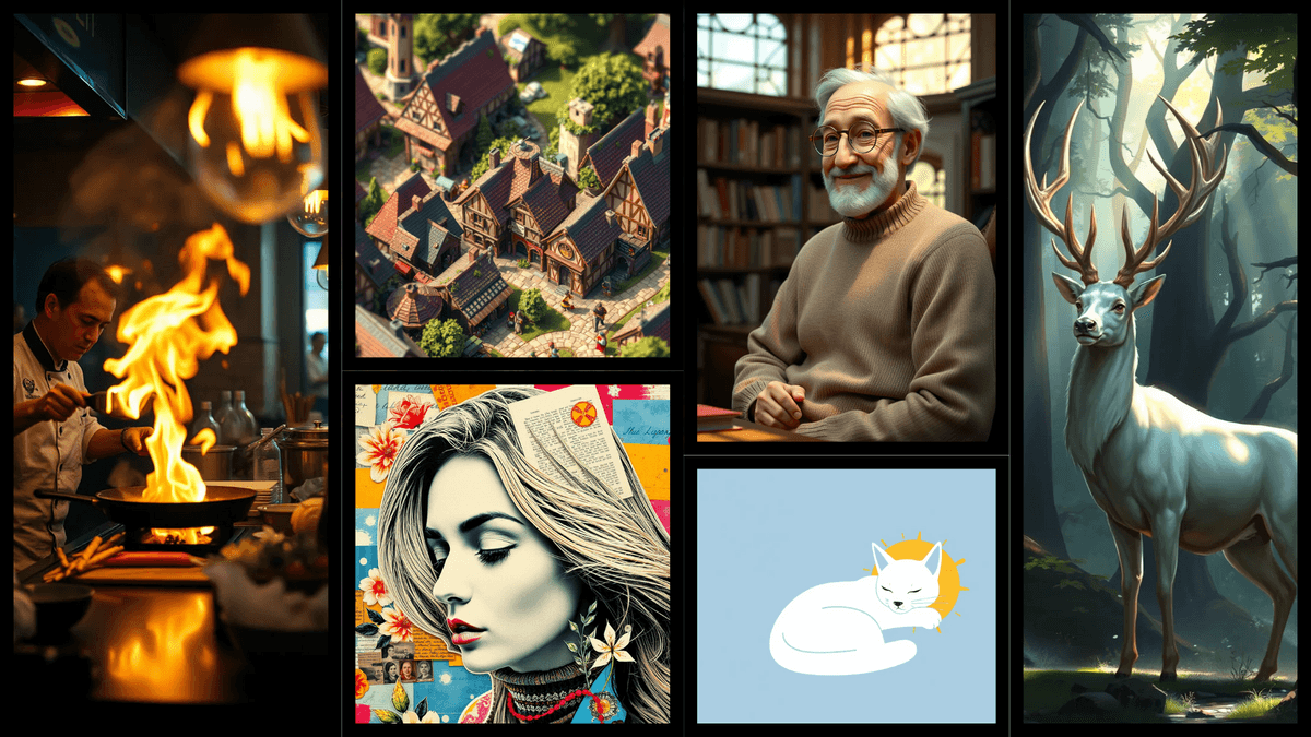 A collage of different art styles, showcasing the visual diversity of Reelio.